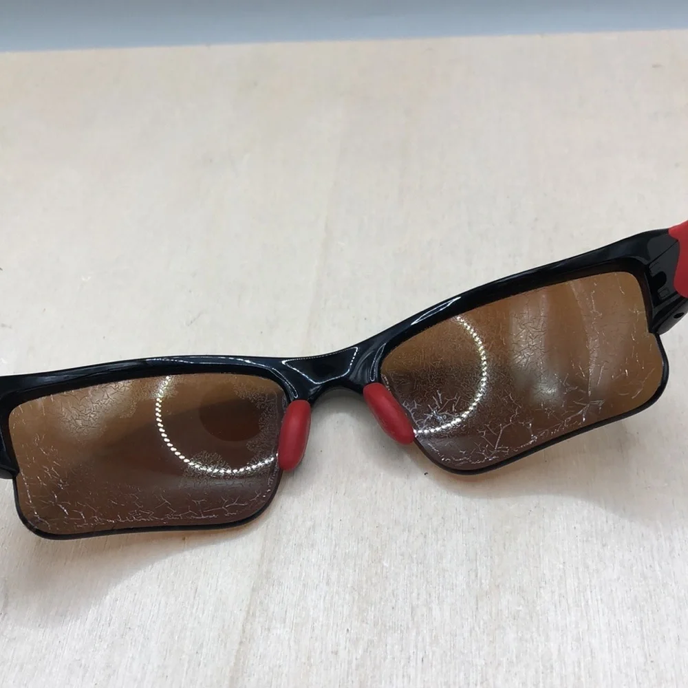 Oakley Flak OO9009-10 Sunglasses Wrap FRAMES ONLY Black Red Unisex.